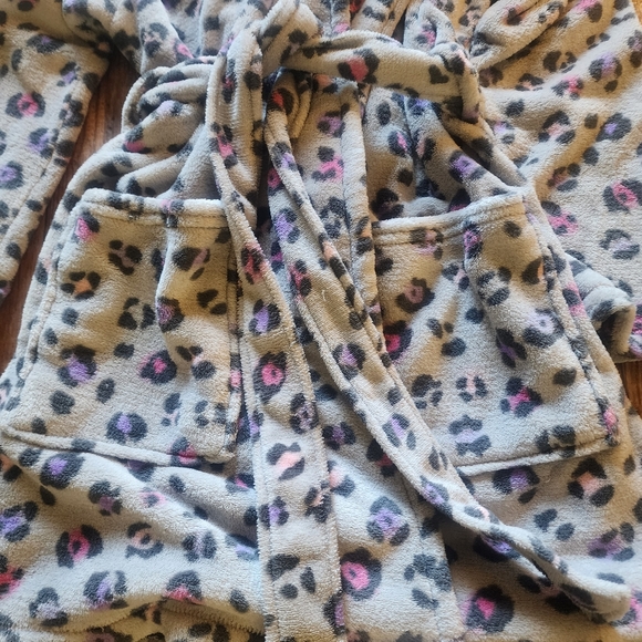 SUPER PLUSH PINK CHEETAH COZY BATH ROBE MEDIUM c - Picture 6 of 10